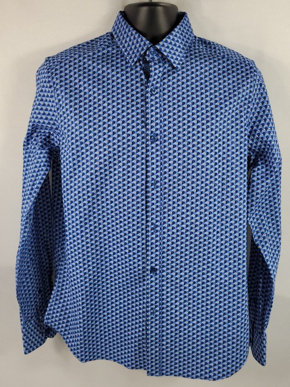 Robert Graham Retro Geometric Long Sleeve Button-Up Dress Shirt size Mens Medium